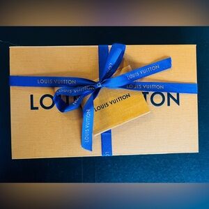 Louis Vuitton Gold Box with Blue Ribbon